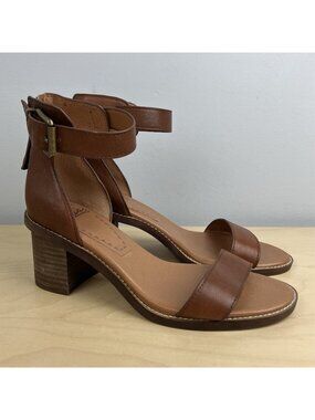 Zodiac Women’s Size 7.5 M Ilsa Cognac Brown Leather Heeled Sandals Ankle Strap